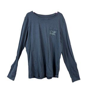 Vineyard Vines Navy Blue Whale w Rowers Long Sleeve Size XSmall Unisex Kids